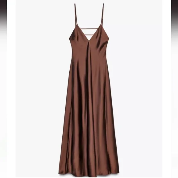 Zara Brown Midi Dress - Picture 5 of 6